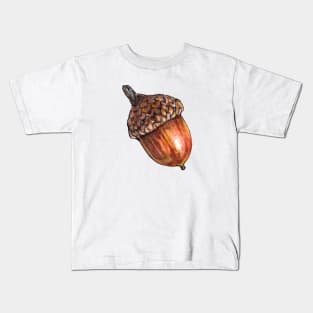 Colorful Acorn - Watercolor Kids T-Shirt